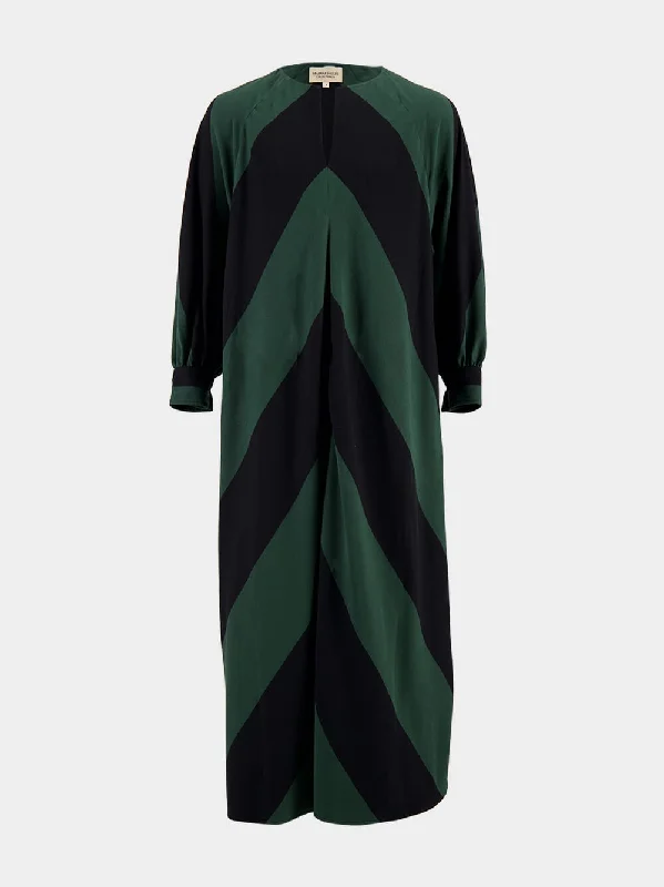 Geometric Green Maxi Dress