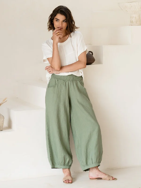 Sadhu French Linen Pants Moss