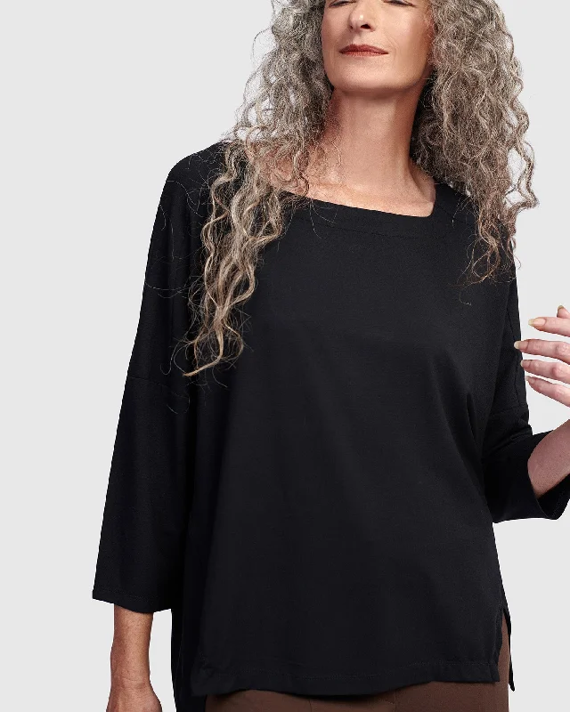 Essential Boxy Top, Black