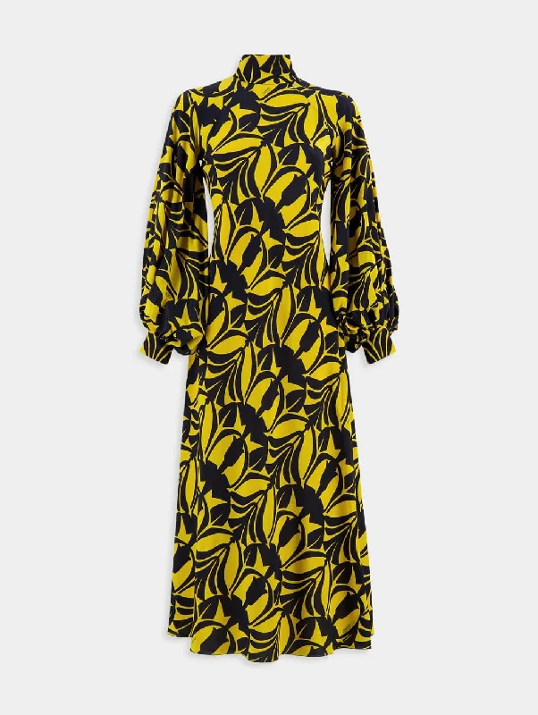 Medici Printed Silk Midi Dress