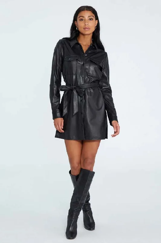 Sanctuary Leather Like Shirt Dress