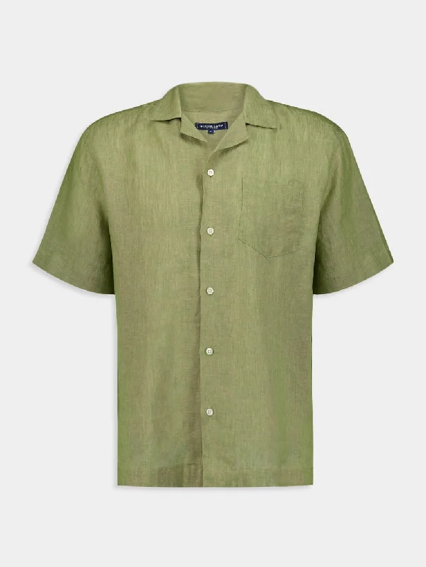 Cuban Collar Linen Shirt