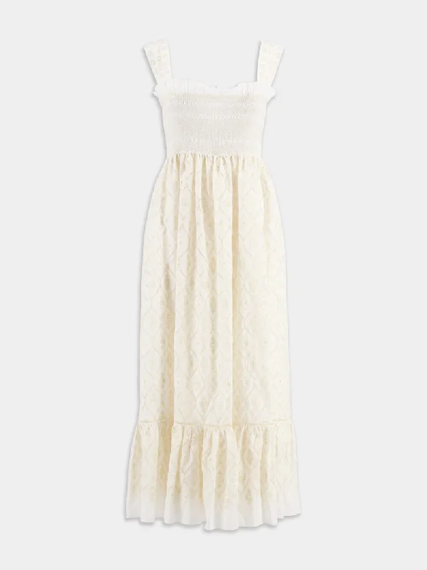 Double G Flower Broderie Anglaise Dress