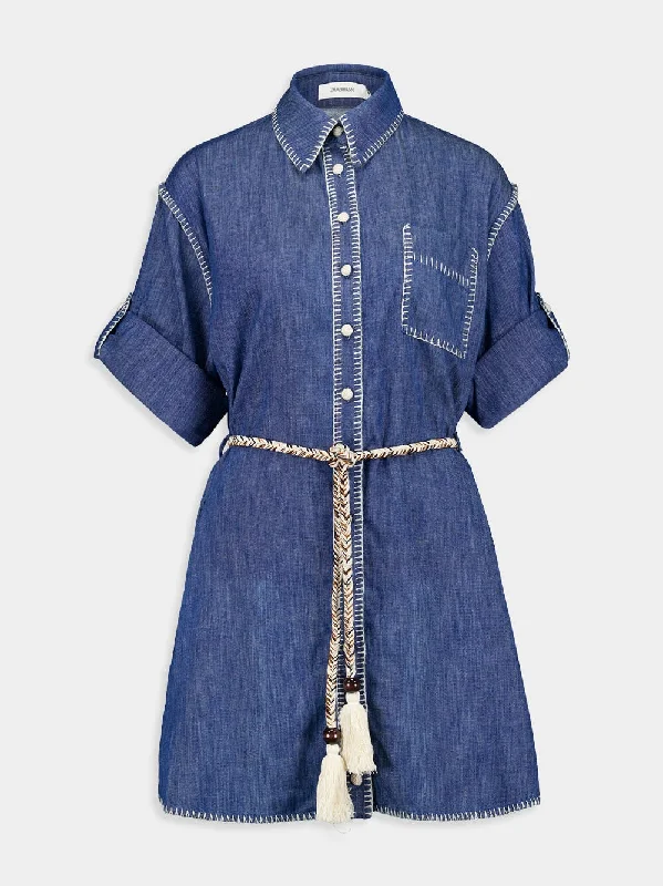 Denim Mini Shirt Dress