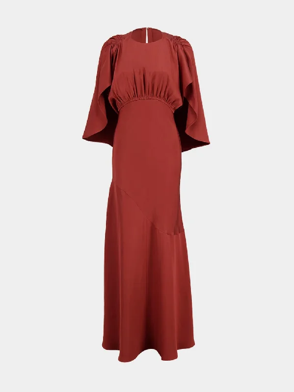 Chestnut Eden Cascading Midi Dress