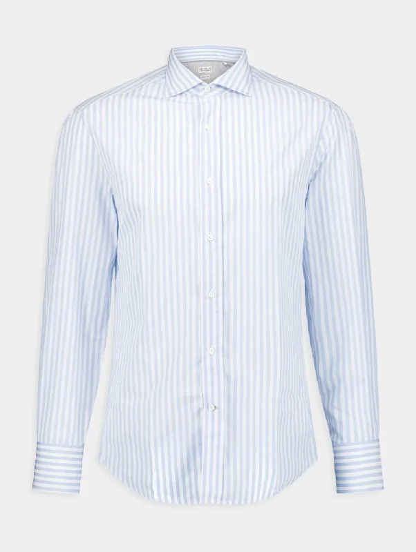 Long-Sleeve Striped Cotton Shirt