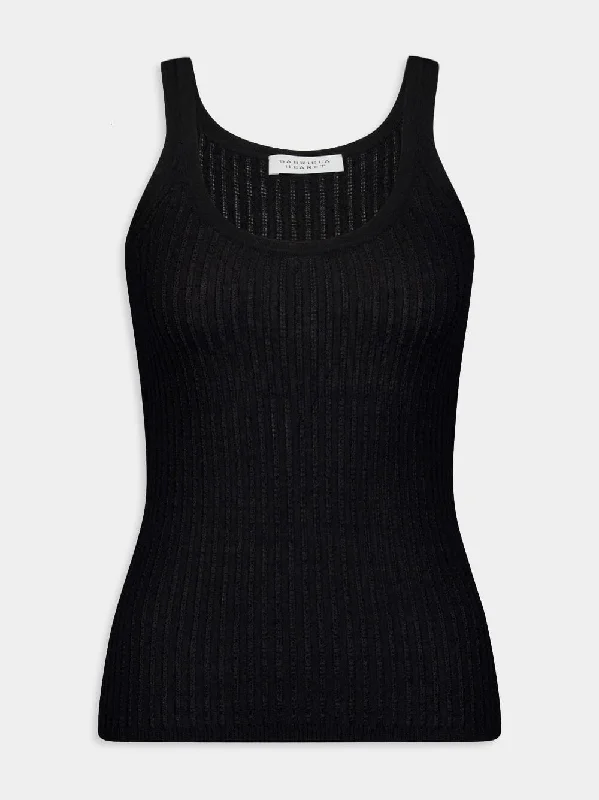 Nevin Pointelle-Knit Cashmere and Silk-Blend Tank