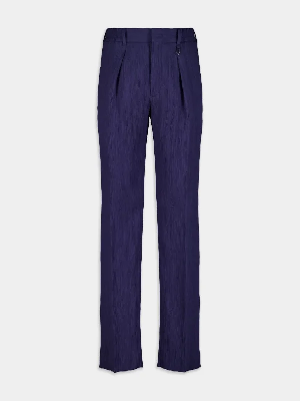 Logo-Plaque Straight-Leg Trousers