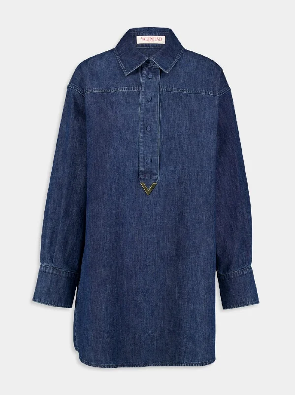 Chambray Denim Shirt Dress