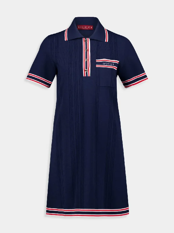 Stretch Viscose Polo Dress