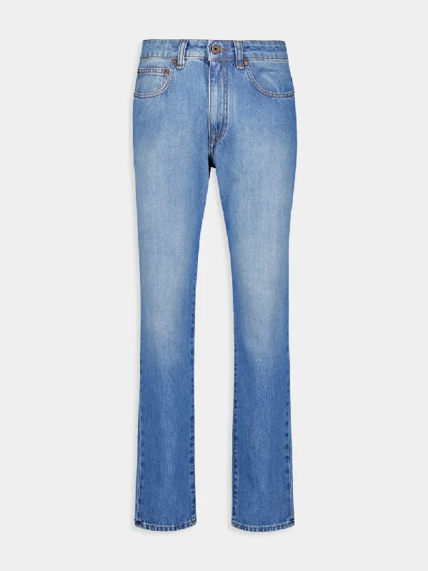 Regular-Fit Blue Denim Jeans