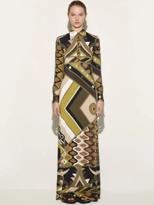 Vivara-Print Long Dress