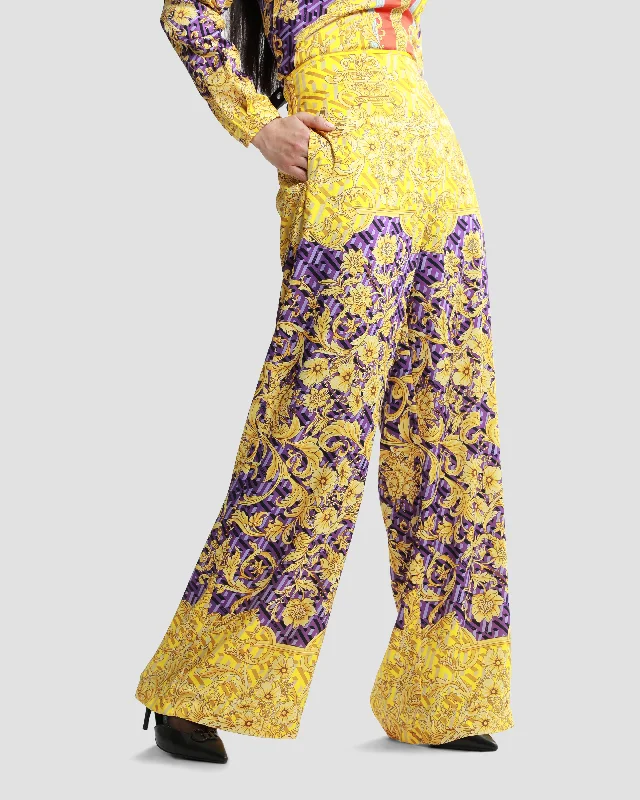 Baroque Geometric Print Wide Leg Trouser