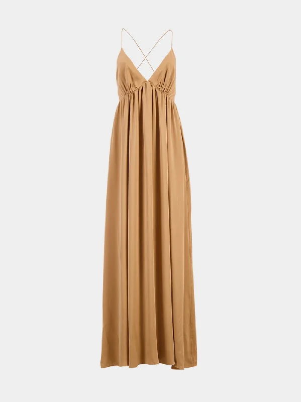 Sand Silk Slip Dress