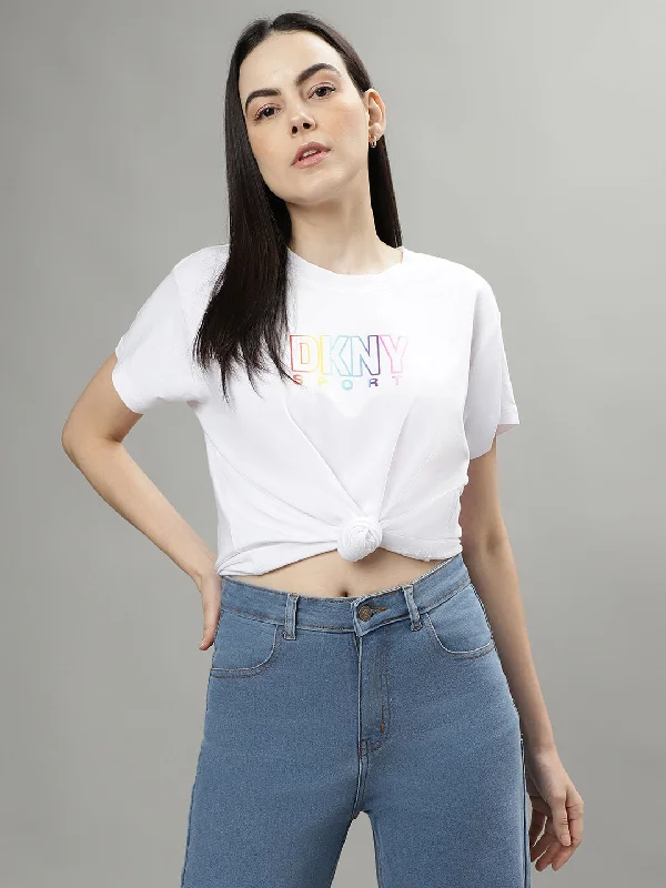 Dkny White Fashion Logo Regular Fit Top