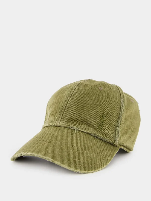 Cassandre Washed Khaki Denim Cap