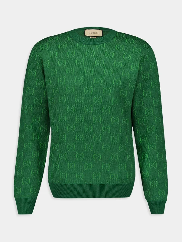 Jacquard-Logo Wool Jumper