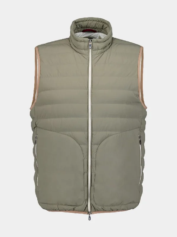 Zipped Quilted Down Gilet