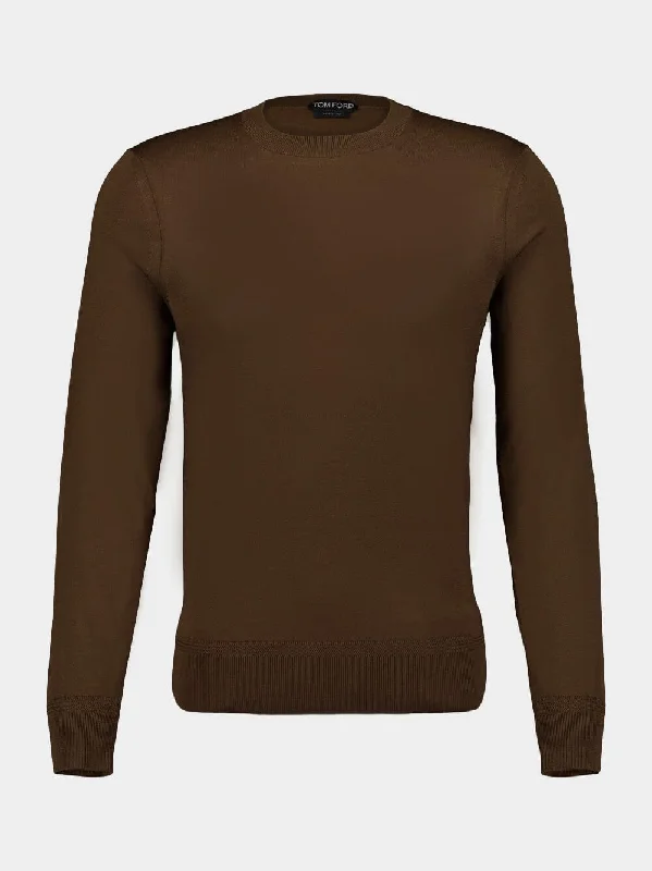 Fine-Knit Crew-Neck Jumper