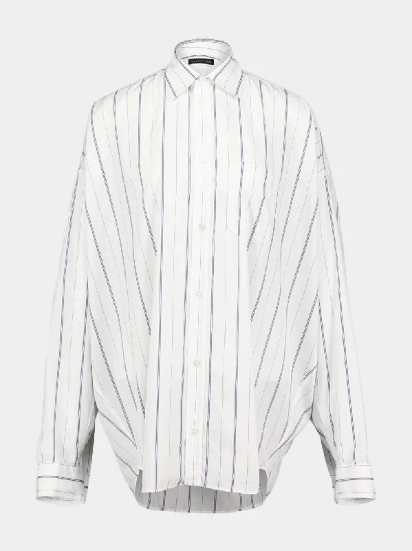 Stripe Poplin Cocoon Shirt