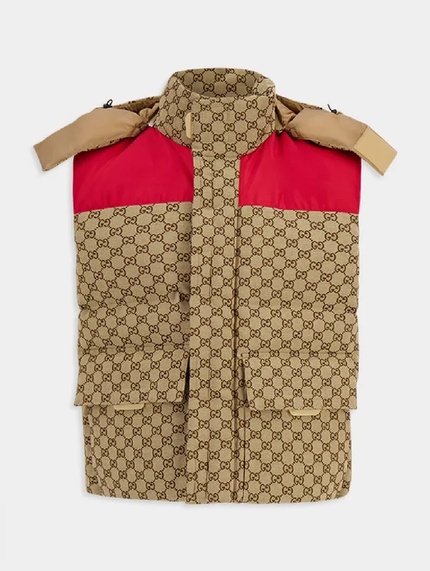 GG Supreme Cotton Canvas Panelled Gilet