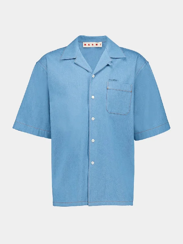 Blue Denim Bowling Shirt