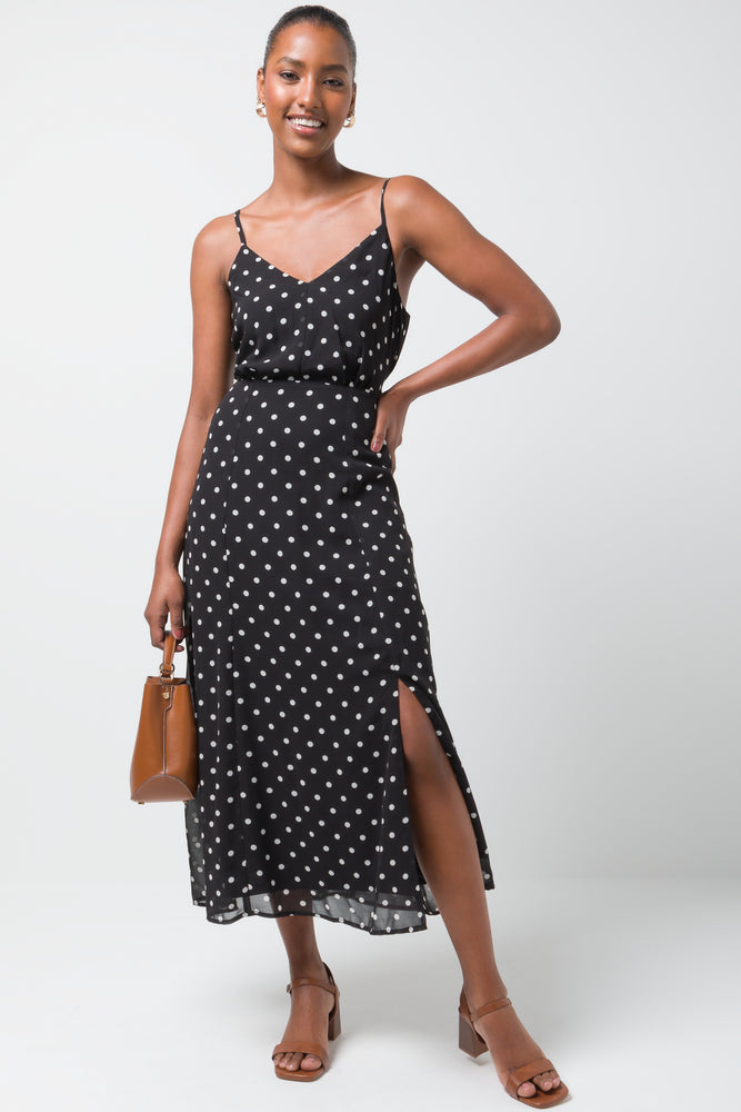 Fit And Flare Strappy Dress Black