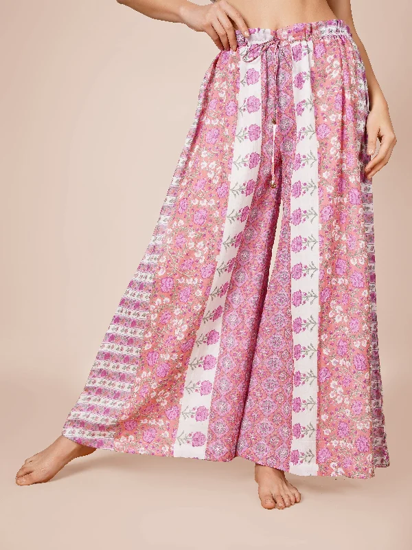 Printed Palazzo  Drawstring Pants