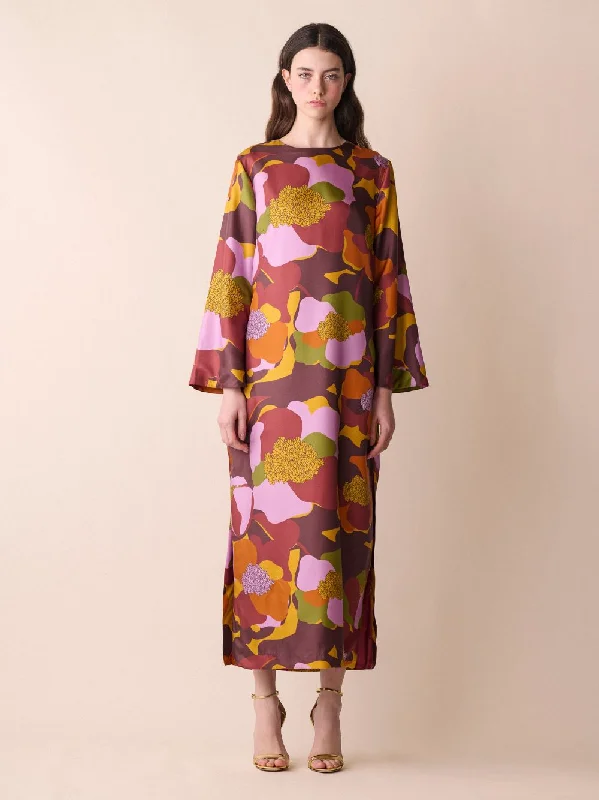 Shirley Printed Silk Twill A-Line Dress