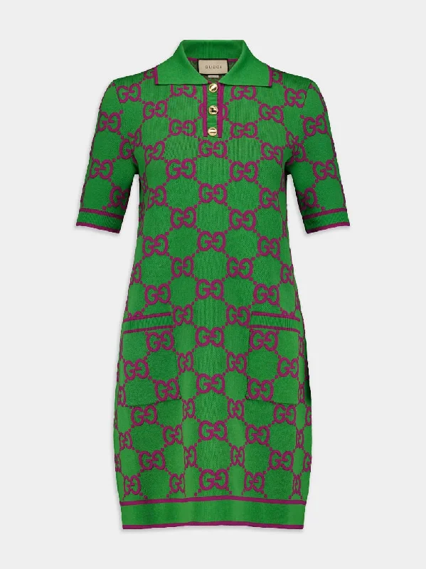 GG Monogram-Jacquard Polo Dress