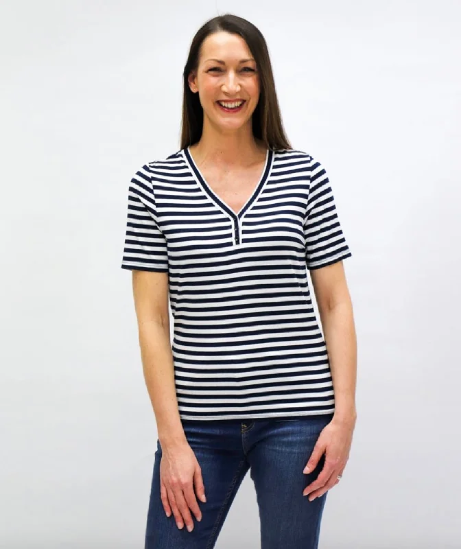 Barbara Lebek Women's Striped top - Navy/white