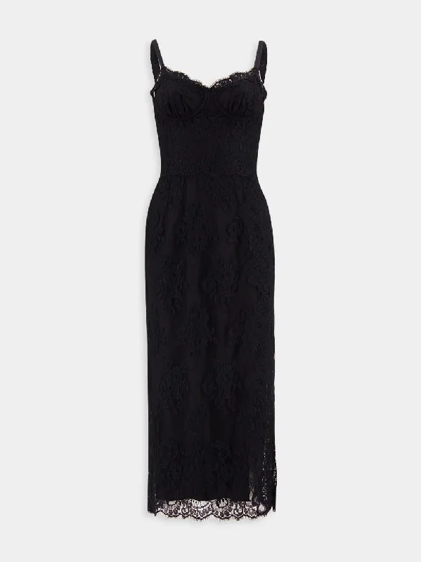 Chantilly Lace Calf-Length Slip Dress