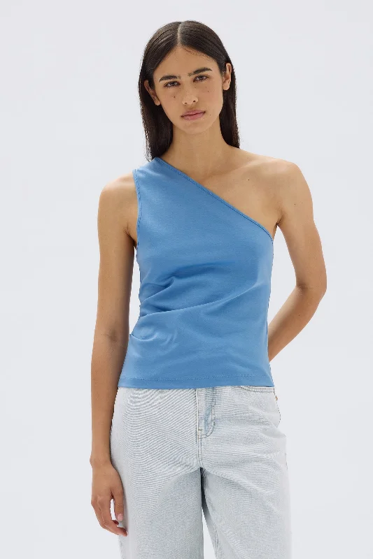 Orchid Jersey One Shoulder Top