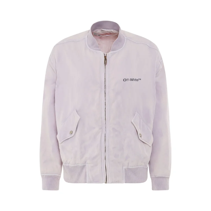 Laundry Nylon Oversize Bomber Jacket in Lilac