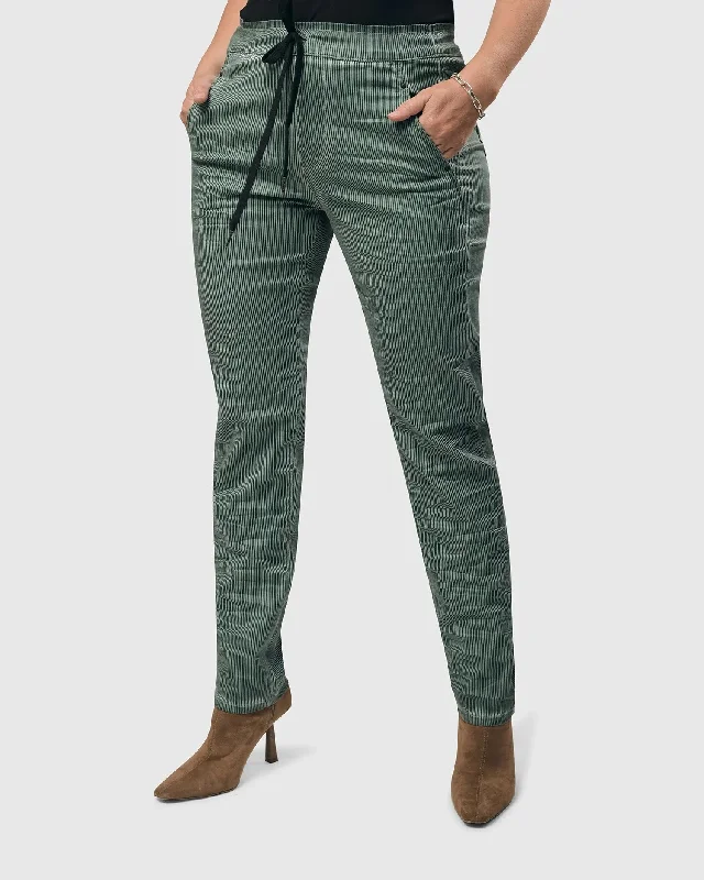 Pinstripe Iconic Stretch Jeans, Teal