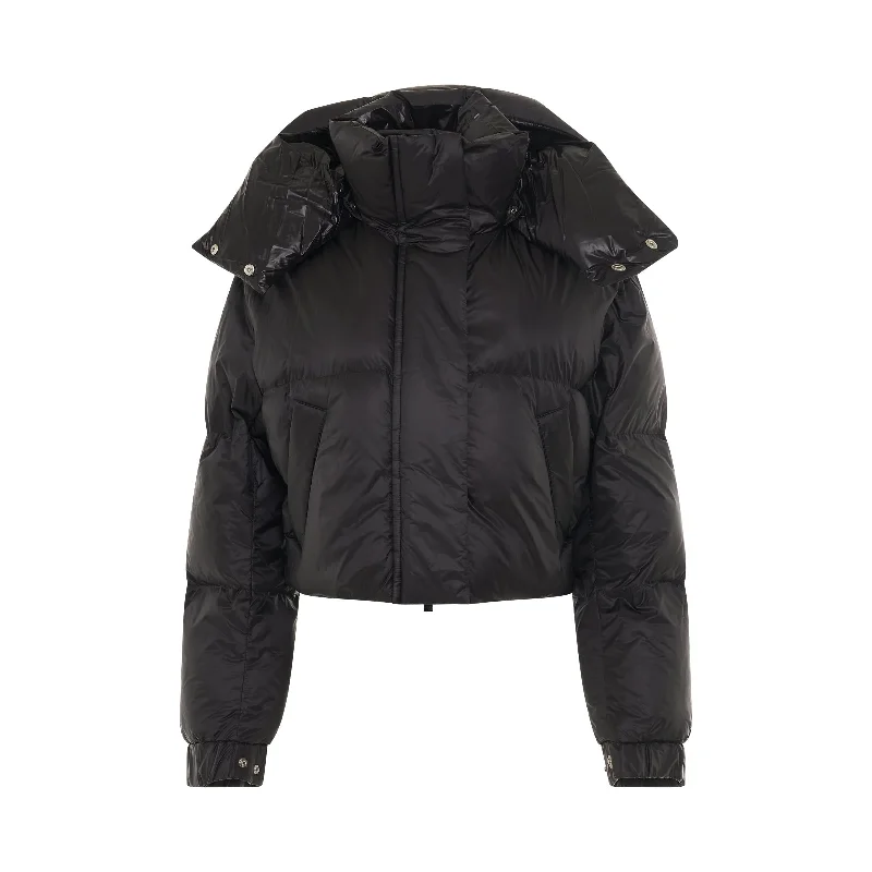 Padded Blouson Puffer Jacket in Black