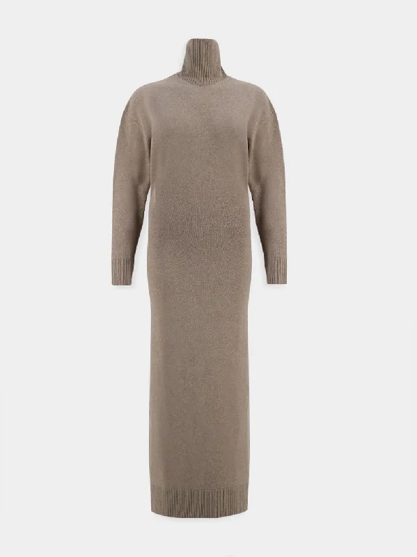 Elbow Pads Wool Cashmere Dress