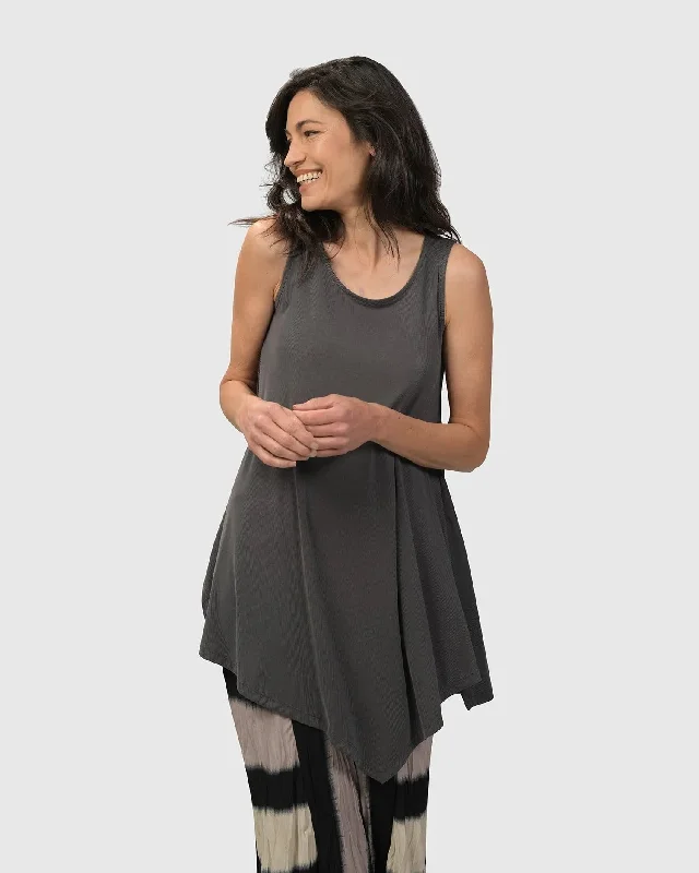 Essential Joy Sleeveless Tunic Top, Grey