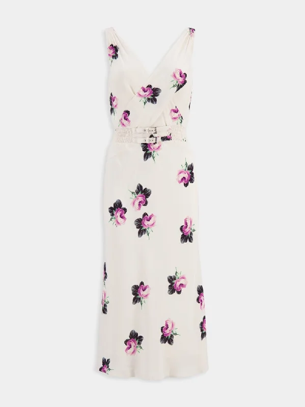 Printed Sablé Midi Dress