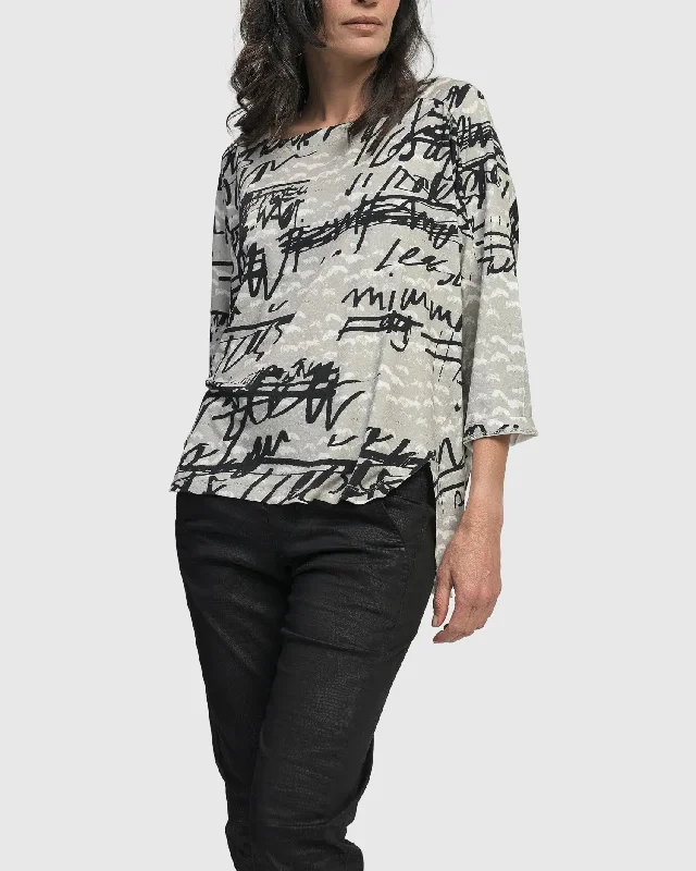 Flirty Cutaway Boxy Top, Script