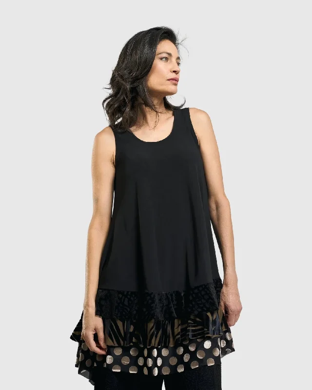 Gemma Sleeveless Tunic Top, Gold