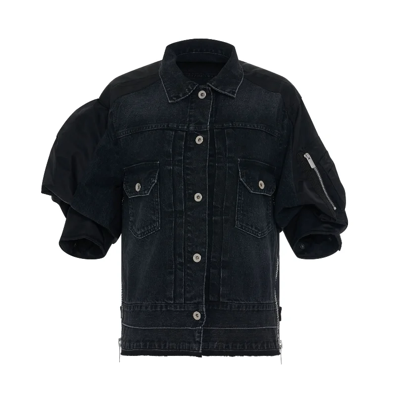 Denim Mix Jacket in Black