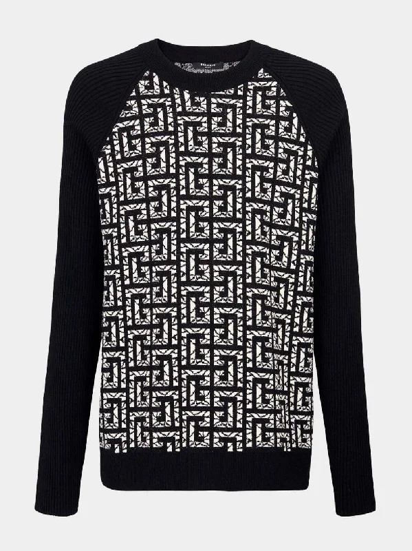 Marbled monogram jumper