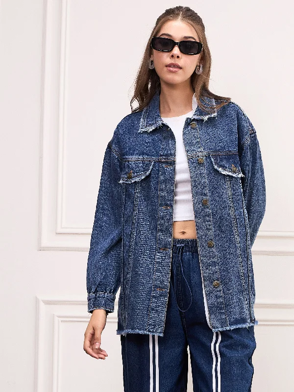 Women Blue Blast Denim Shacket