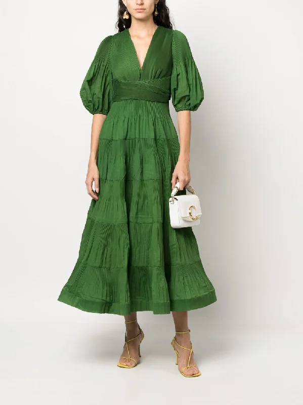 Pleated Midi Dress