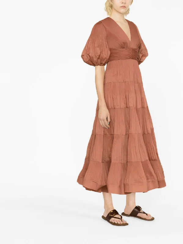 Pleated midi dress