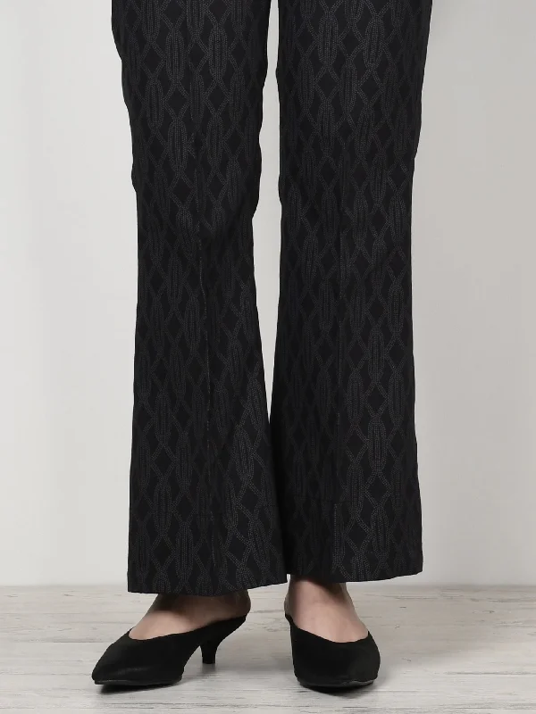 Unstitched Printed Cambric Trouser - Black