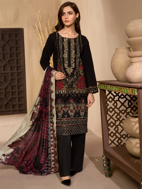 2-Piece Embroidered Winter Cotton Suit