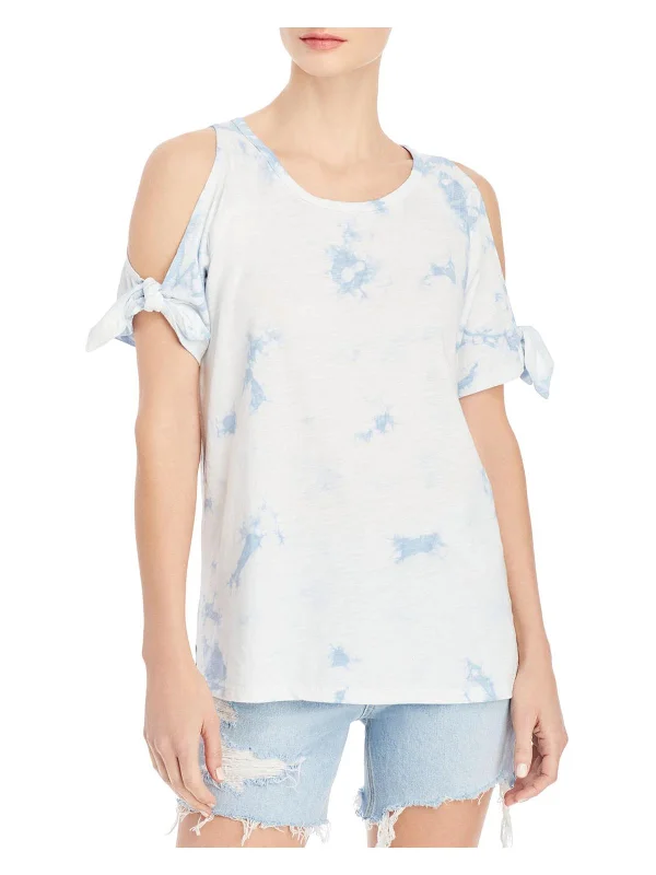 Lou Lou Womens Cold Shoulder Tie Dye Pullover Top