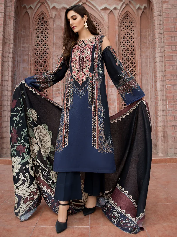 2-Piece Embroidered Winter Cotton Suit